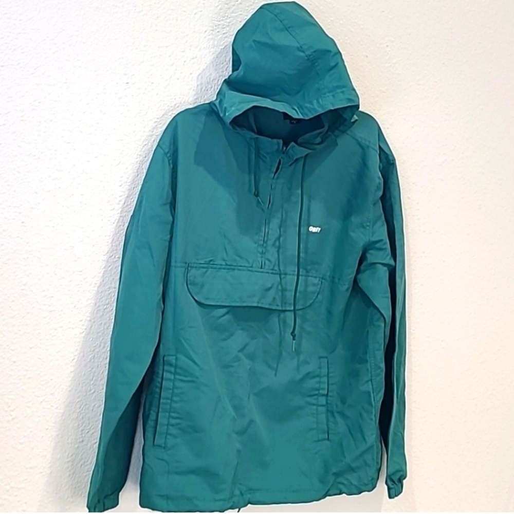 Obey Teal Windbreaker Quater Zip